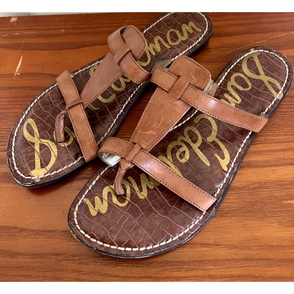 Sam Edelman Slip On Saddle Leather Womens Size 10 M Shoe Slide Sandal